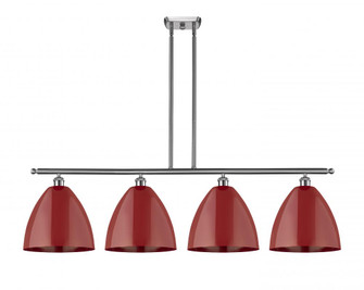 Plymouth - 4 Light - 50 inch - Brushed Satin Nickel - Stem hung - Island Light (3442|516-4I-SN-MBD-12-RD)