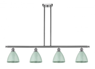 Plymouth - 4 Light - 48 inch - Brushed Satin Nickel - Stem hung - Island Light (3442|516-4I-SN-MBD-75-SF-LED)