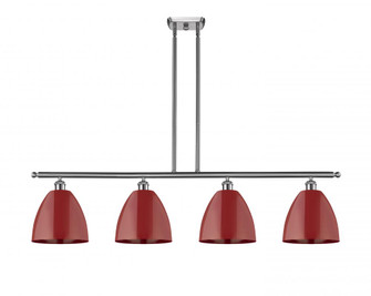 Plymouth - 4 Light - 48 inch - Brushed Satin Nickel - Stem hung - Island Light (3442|516-4I-SN-MBD-9-RD-LED)