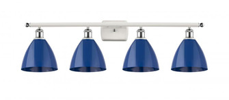 Plymouth - 4 Light - 38 inch - White Polished Chrome - Bath Vanity Light (3442|516-4W-WPC-MBD-75-BL)