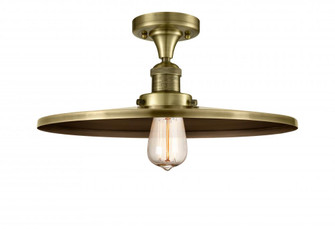 Railroad - 1 Light - 16 inch - Antique Brass - Semi-Flush Mount (3442|517-1CH-AB-MFR-AB-16)