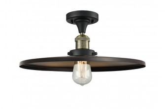 Railroad - 1 Light - 16 inch - Black Antique Brass - Semi-Flush Mount (3442|517-1CH-BAB-MFR-BK-16)