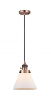 Cone - 1 Light - 8 inch - Antique Copper - Cord hung - Mini Pendant (3442|201CSW-AC-G41-LED)