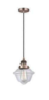 Oxford - 1 Light - 7 inch - Antique Copper - Cord hung - Mini Pendant (3442|201CSW-AC-G532-LED)