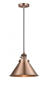 Briarcliff - 1 Light - 10 inch - Antique Copper - Cord hung - Mini Pendant (3442|201CSW-AC-M10-AC-LED)