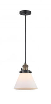 Cone - 1 Light - 8 inch - Black Antique Brass - Cord hung - Mini Pendant (3442|201CSW-BAB-G41-LED)