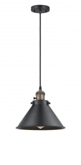 Briarcliff - 1 Light - 10 inch - Black Antique Brass - Cord hung - Mini Pendant (3442|201CSW-BAB-M10-BK)