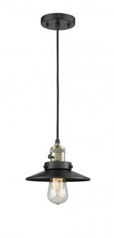 Railroad - 1 Light - 8 inch - Black Antique Brass - Cord hung - Mini Pendant (3442|201CSW-BAB-M6)