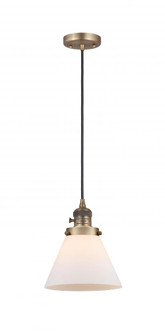 Cone - 1 Light - 8 inch - Brushed Brass - Cord hung - Mini Pendant (3442|201CSW-BB-G41-LED)