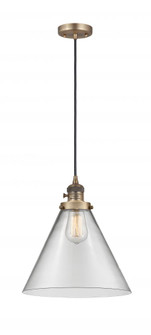 Cone - 1 Light - 12 inch - Brushed Brass - Cord hung - Mini Pendant (3442|201CSW-BB-G42-L)