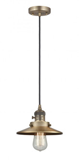 Railroad - 1 Light - 8 inch - Brushed Brass - Cord hung - Mini Pendant (3442|201CSW-BB-M4)