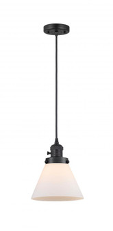Cone - 1 Light - 8 inch - Matte Black - Cord hung - Mini Pendant (3442|201CSW-BK-G41-LED)