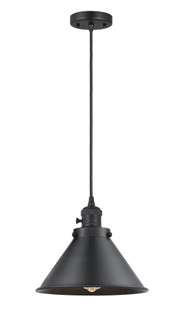 Briarcliff - 1 Light - 10 inch - Matte Black - Cord hung - Mini Pendant (3442|201CSW-BK-M10-BK-LED)