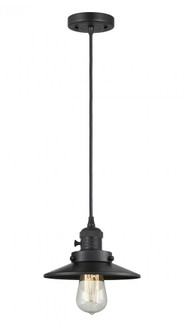 Railroad - 1 Light - 8 inch - Matte Black - Cord hung - Mini Pendant (3442|201CSW-BK-M6-LED)