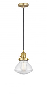 Olean - 1 Light - 7 inch - Satin Gold - Cord hung - Mini Pendant (3442|201CSW-SG-G324-LED)