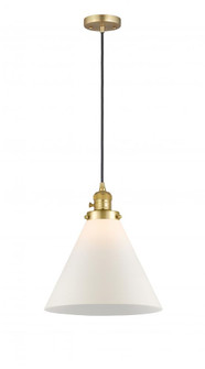 Cone - 1 Light - 12 inch - Satin Gold - Cord hung - Mini Pendant (3442|201CSW-SG-G41-L)