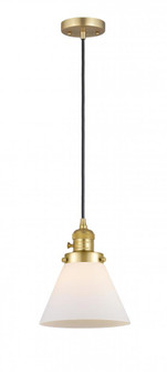 Cone - 1 Light - 8 inch - Satin Gold - Cord hung - Mini Pendant (3442|201CSW-SG-G41-LED)