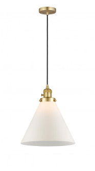 Cone - 1 Light - 12 inch - Satin Gold - Cord hung - Mini Pendant (3442|201CSW-SG-G41-L-LED)