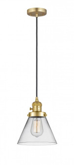 Cone - 1 Light - 8 inch - Satin Gold - Cord hung - Mini Pendant (3442|201CSW-SG-G42)