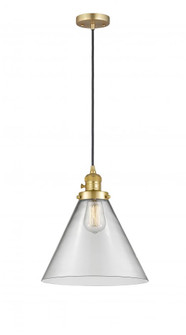 Cone - 1 Light - 12 inch - Satin Gold - Cord hung - Mini Pendant (3442|201CSW-SG-G42-L)