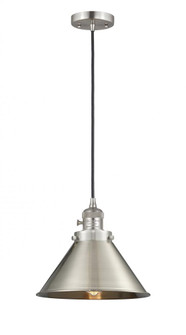 Briarcliff - 1 Light - 10 inch - Brushed Satin Nickel - Cord hung - Mini Pendant (3442|201CSW-SN-M10-SN-LED)