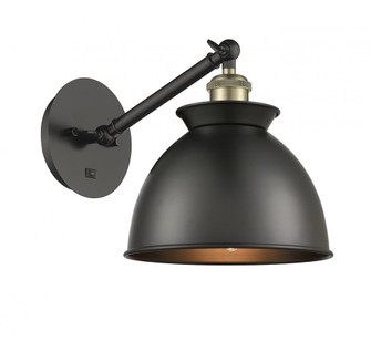 Adirondack - 1 Light - 8 inch - Black Antique Brass - Adjustable Sconce (3442|317-1W-BAB-M14-BK)