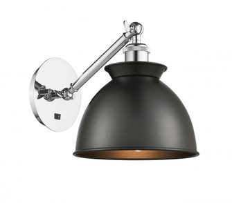 Adirondack - 1 Light - 8 inch - Polished Chrome - Adjustable Sconce (3442|317-1W-PC-M14-BK-LED)