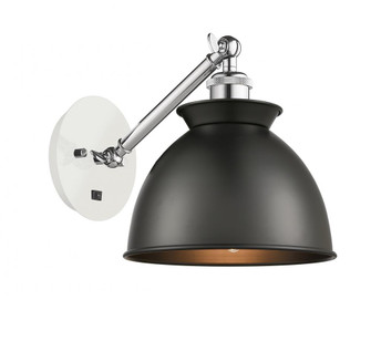 Adirondack - 1 Light - 8 inch - White Polished Chrome - Adjustable Sconce (3442|317-1W-WPC-M14-BK)