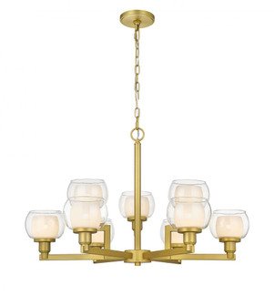 Cairo - 9 Light - 30 inch - Satin Gold - Chain Hung - Chandelier (3442|330-9CR-SG-CLW)