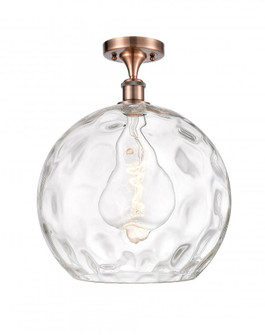 Athens Water Glass - 1 Light - 13 inch - Antique Copper - Semi-Flush Mount (3442|516-1C-AC-G1215-14-LED)