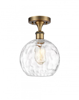 Athens Water Glass - 1 Light - 8 inch - Brushed Brass - Semi-Flush Mount (3442|516-1C-BB-G1215-8)