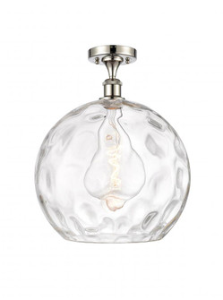 Athens Water Glass - 1 Light - 13 inch - Polished Nickel - Semi-Flush Mount (3442|516-1C-PN-G1215-14-LED)