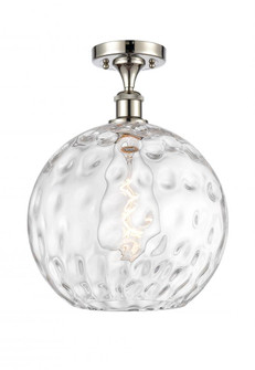 Athens Water Glass - 1 Light - 12 inch - Polished Nickel - Semi-Flush Mount (3442|516-1C-PN-G1215-12-LED)