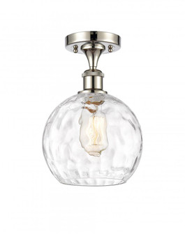 Athens Water Glass - 1 Light - 8 inch - Polished Nickel - Semi-Flush Mount (3442|516-1C-PN-G1215-8-LED)