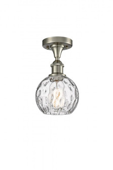 Athens Water Glass - 1 Light - 6 inch - Brushed Satin Nickel - Semi-Flush Mount (3442|516-1C-SN-G1215-6)