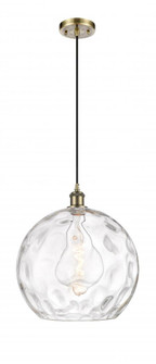 Athens Water Glass - 1 Light - 13 inch - Antique Brass - Cord hung - Pendant (3442|516-1P-AB-G1215-14)