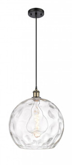 Athens Water Glass - 1 Light - 13 inch - Black Antique Brass - Cord hung - Pendant (3442|516-1P-BAB-G1215-14)