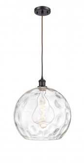 Athens Water Glass - 1 Light - 13 inch - Oil Rubbed Bronze - Cord hung - Pendant (3442|516-1P-OB-G1215-14-LED)