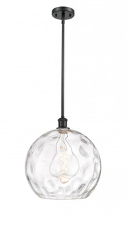 Athens Water Glass - 1 Light - 13 inch - Matte Black - Pendant (3442|516-1S-BK-G1215-14)