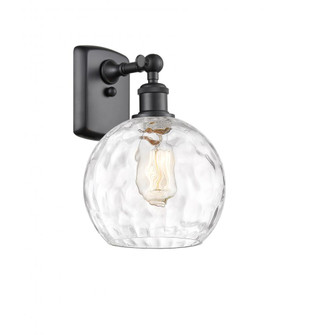 Athens Water Glass - 1 Light - 8 inch - Matte Black - Sconce (3442|516-1W-BK-G1215-8-LED)