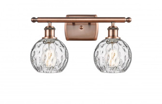 Athens Water Glass - 2 Light - 16 inch - Antique Copper - Bath Vanity Light (3442|516-2W-AC-G1215-6)