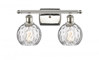 Athens Water Glass - 2 Light - 16 inch - Polished Nickel - Bath Vanity Light (3442|516-2W-PN-G1215-6)