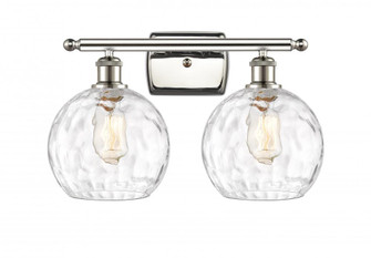 Athens Water Glass - 2 Light - 18 inch - Polished Nickel - Bath Vanity Light (3442|516-2W-PN-G1215-8)