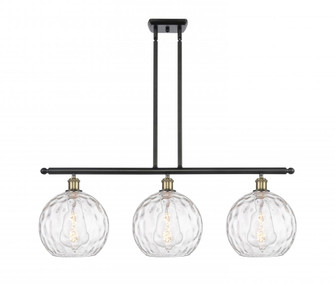 Athens Water Glass - 3 Light - 37 inch - Black Antique Brass - Stem hung - Island Light (3442|516-3I-BAB-G1215-10)