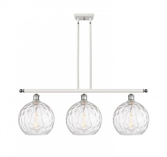 Athens Water Glass - 3 Light - 37 inch - White Polished Chrome - Stem hung - Island Light (3442|516-3I-WPC-G1215-10)