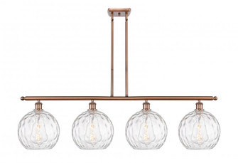 Athens Water Glass - 4 Light - 48 inch - Antique Copper - Stem hung - Island Light (3442|516-4I-AC-G1215-10-LED)