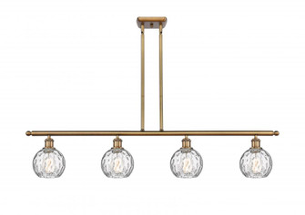Athens Water Glass - 4 Light - 48 inch - Brushed Brass - Stem hung - Island Light (3442|516-4I-BB-G1215-6)