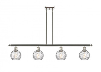 Athens Water Glass - 4 Light - 48 inch - Polished Nickel - Stem hung - Island Light (3442|516-4I-PN-G1215-6)
