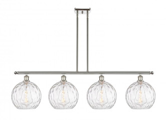 Athens Water Glass - 4 Light - 48 inch - Polished Nickel - Stem hung - Island Light (3442|516-4I-PN-G1215-10-LED)