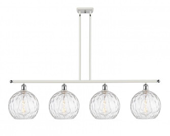 Athens Water Glass - 4 Light - 48 inch - White Polished Chrome - Stem hung - Island Light (3442|516-4I-WPC-G1215-10)